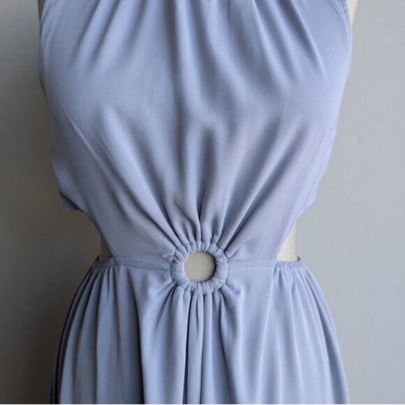 Blue Side Cut Out Midi Dress - Picture 5 of 7